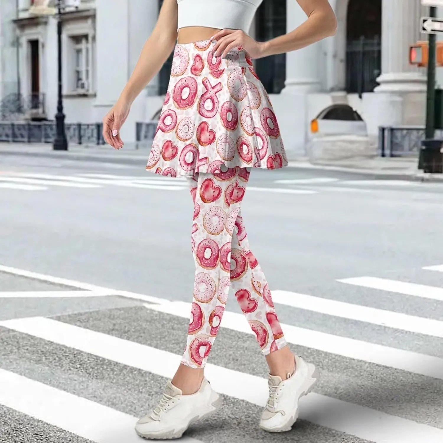 Valentine's Day Tennis Skirts for Women Skirted Legging Golf Shirts Elastic Yoga Running Golf Athletic Skirts