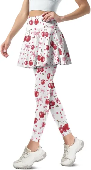 Valentine's Day Tennis Skirts for Women Skirted Legging Golf Shirts Elastic Yoga Running Golf Athletic Skirts