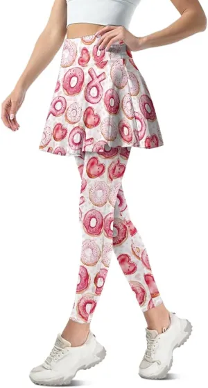 Valentine's Day Tennis Skirts for Women Skirted Legging Golf Shirts Elastic Yoga Running Golf Athletic Skirts