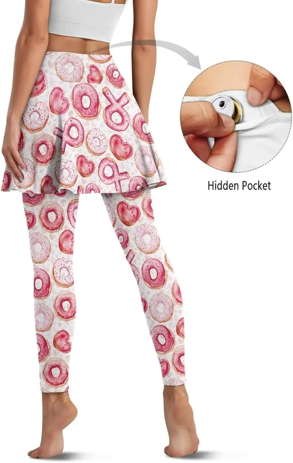 Valentine's Day Tennis Skirts for Women Skirted Legging Golf Shirts Elastic Yoga Running Golf Athletic Skirts