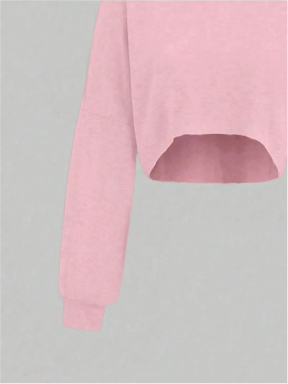 Verdusa Girl's Y2k Off The Shoulder Crop Tops Asymmetrical Neck Fall Athletic Sweatshirts