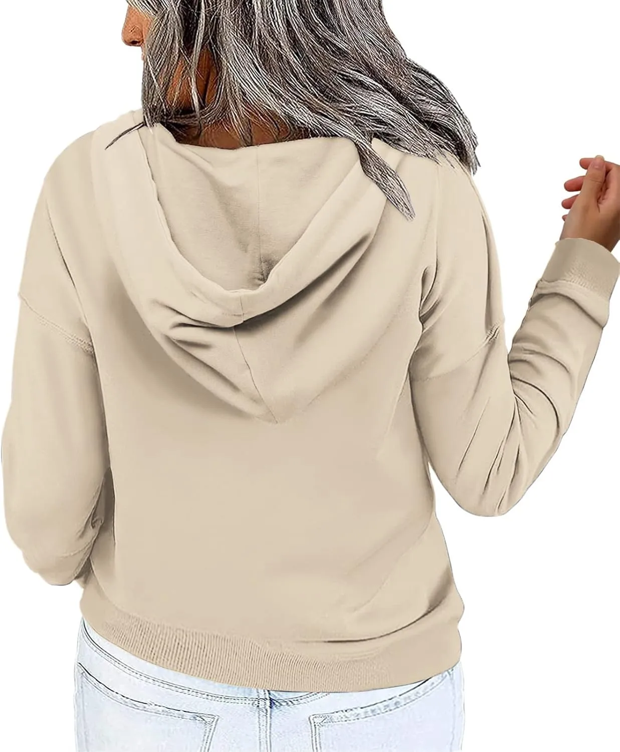 VISLILY Women's-Plus-Size-Hoodies Quarter Zip-Up Hooded Sweatshirts Lightweight Long Sleeve Pullover Tops with Pocket 1X-4X