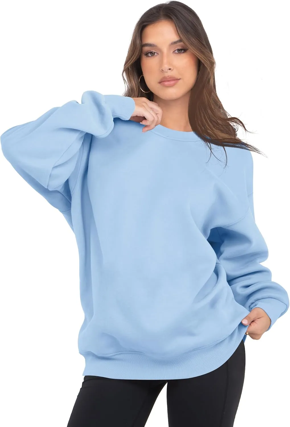 VIUTIL Womens Oversized Crewneck Sweatshirt Fleece Casual Loose Pullover Tops 2025 Winter Clothes