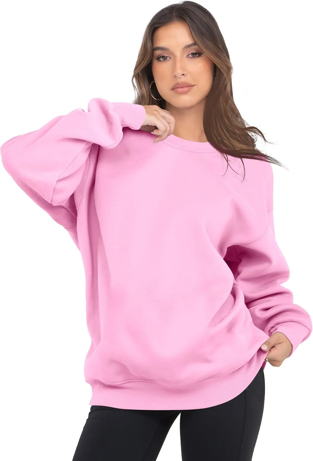 VIUTIL Womens Oversized Crewneck Sweatshirt Fleece Casual Loose Pullover Tops 2025 Winter Clothes