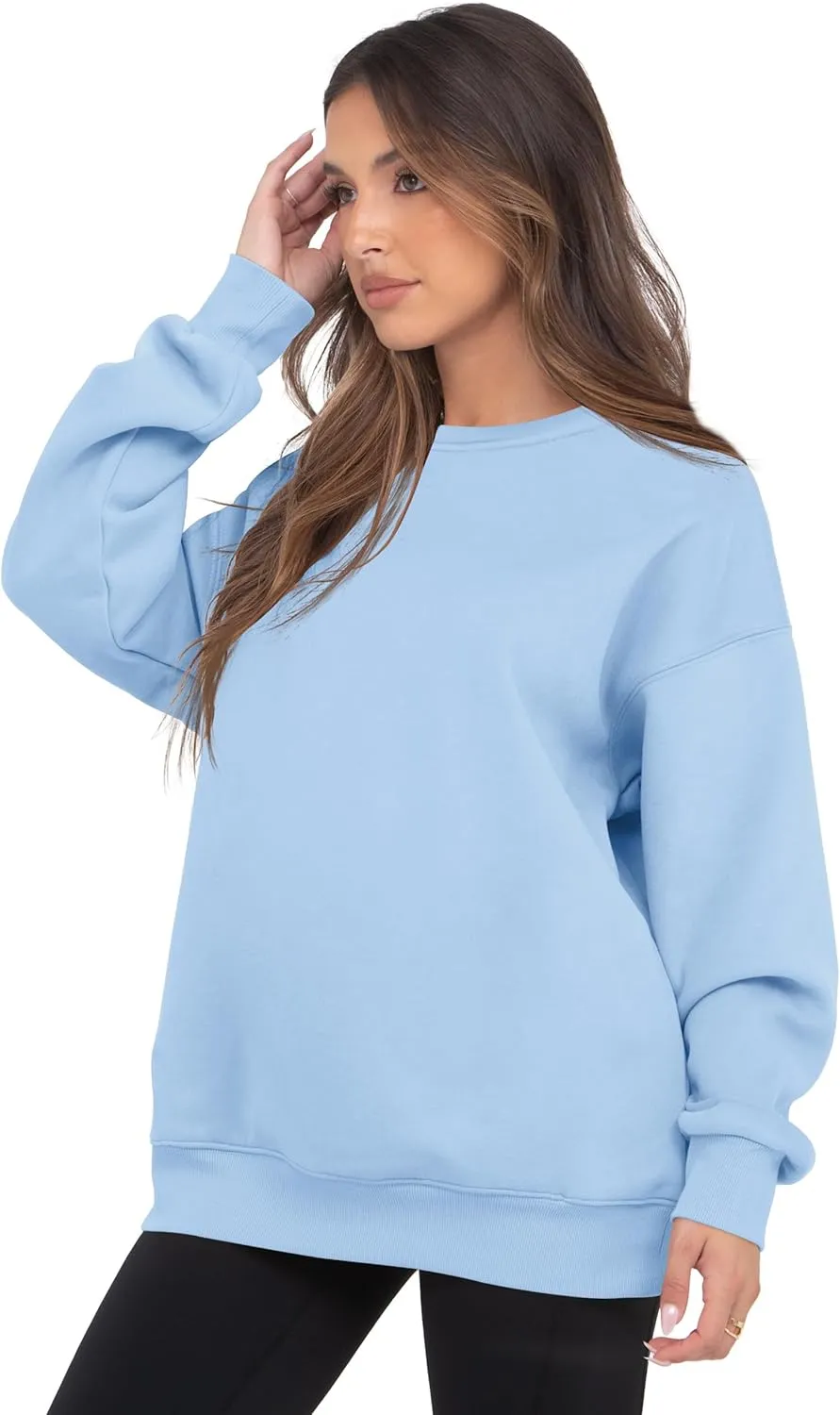 VIUTIL Womens Oversized Crewneck Sweatshirt Fleece Casual Loose Pullover Tops 2025 Winter Clothes