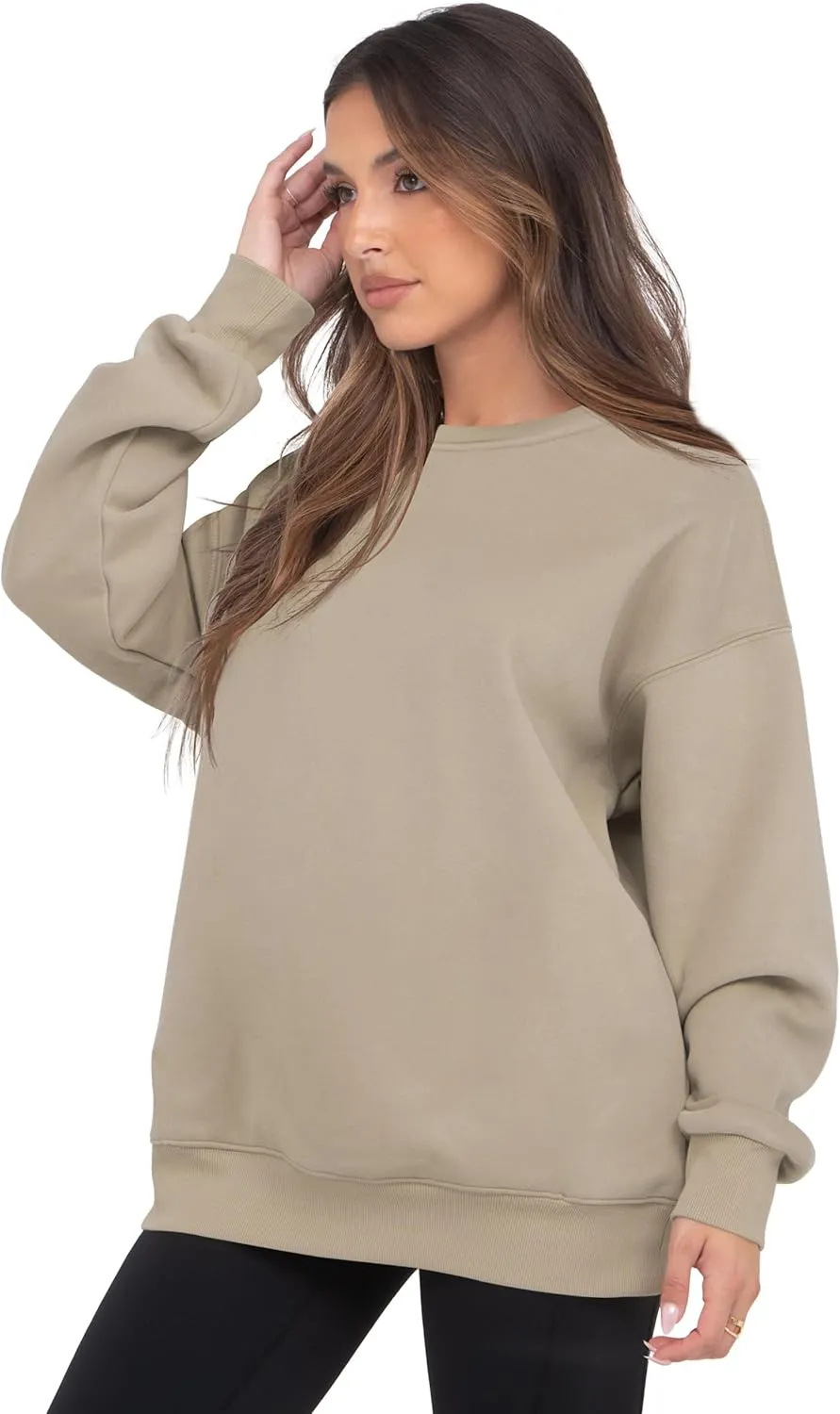 VIUTIL Womens Oversized Crewneck Sweatshirt Fleece Casual Loose Pullover Tops 2025 Winter Clothes