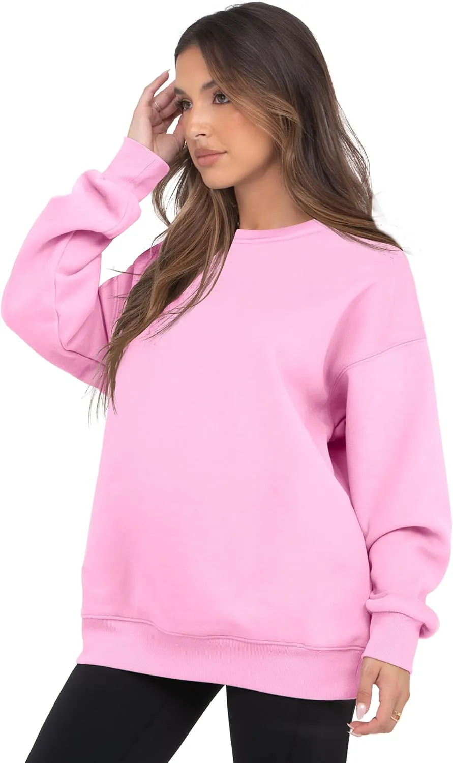 VIUTIL Womens Oversized Crewneck Sweatshirt Fleece Casual Loose Pullover Tops 2025 Winter Clothes