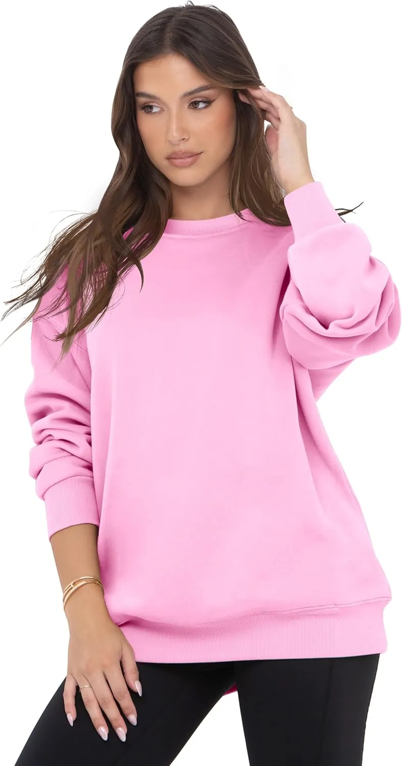 VIUTIL Womens Oversized Crewneck Sweatshirt Fleece Casual Loose Pullover Tops 2025 Winter Clothes