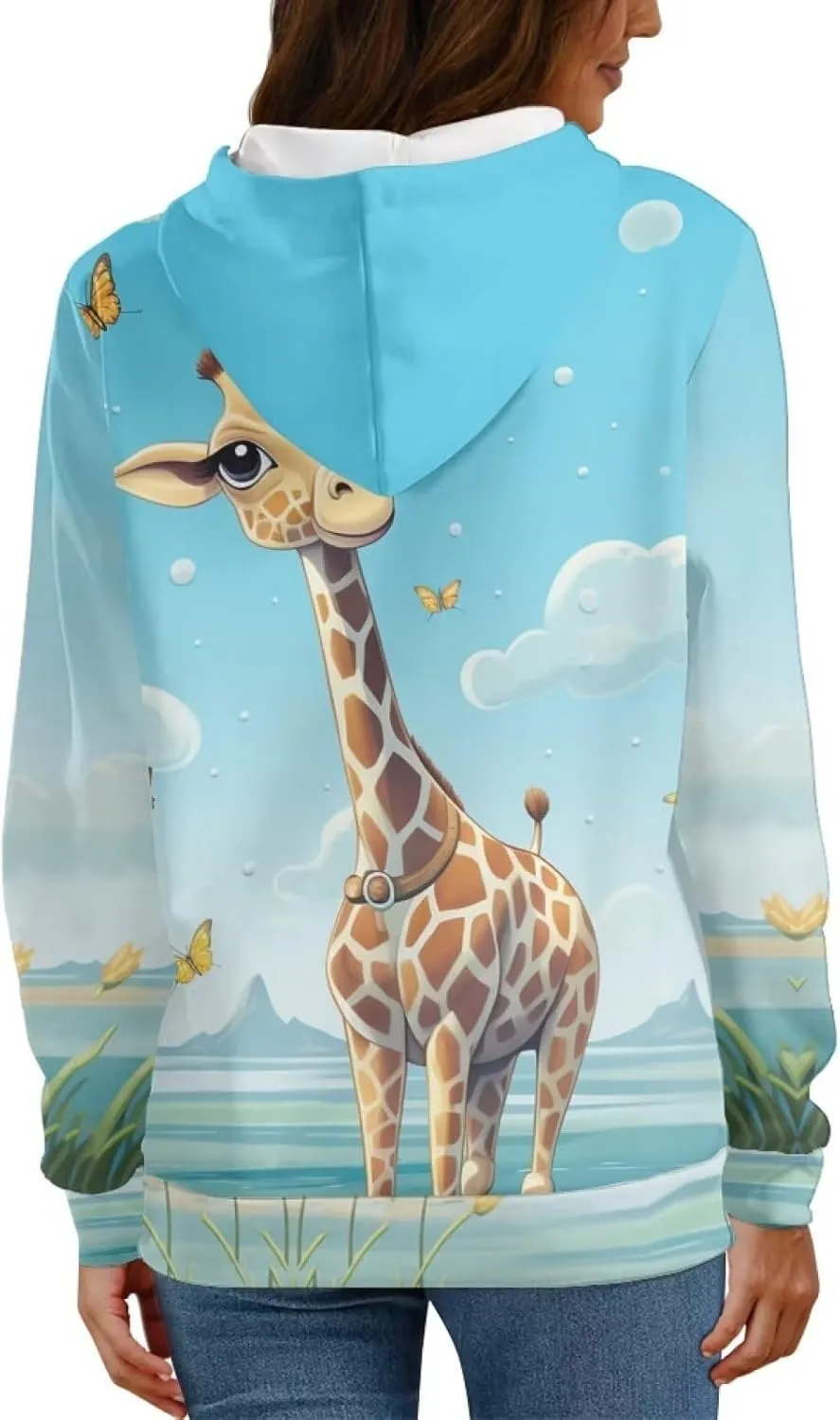 WELLFLYHOM Drawstring Hoodies Cute Long Sleeve Fashion Sweatshirts for Women Teen Girls Hooeded Pullover Size XS-4XL