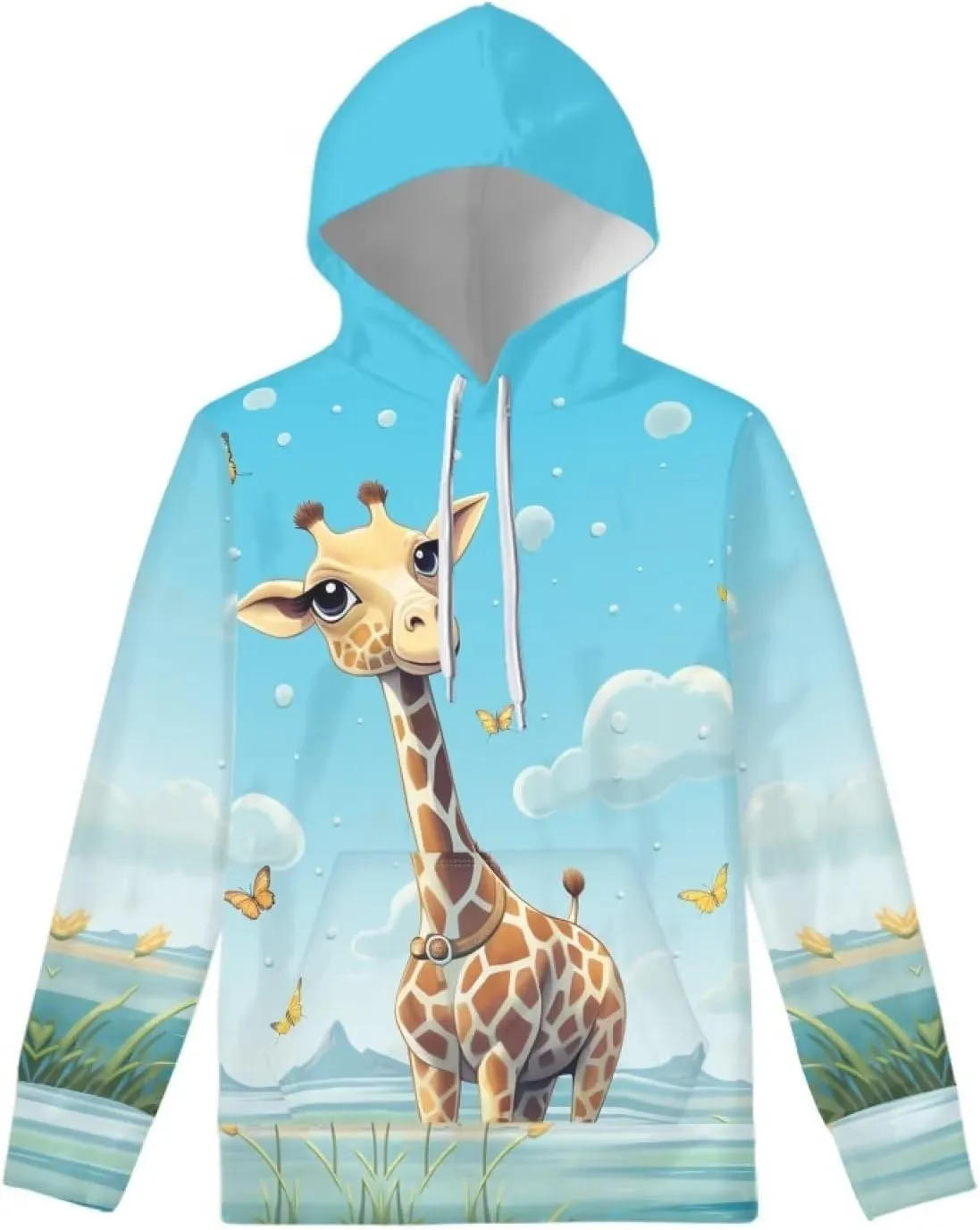 WELLFLYHOM Drawstring Hoodies Cute Long Sleeve Fashion Sweatshirts for Women Teen Girls Hooeded Pullover Size XS-4XL