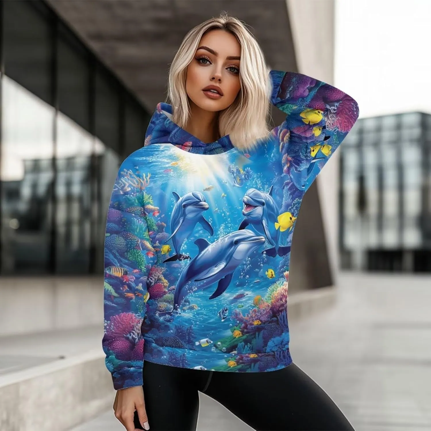 WELLFLYHOM Oversize Sweatshirt Fashion Hoodies for Women Fall Outfits Long Sleeve Shirts Pullover Jacket S-2XL