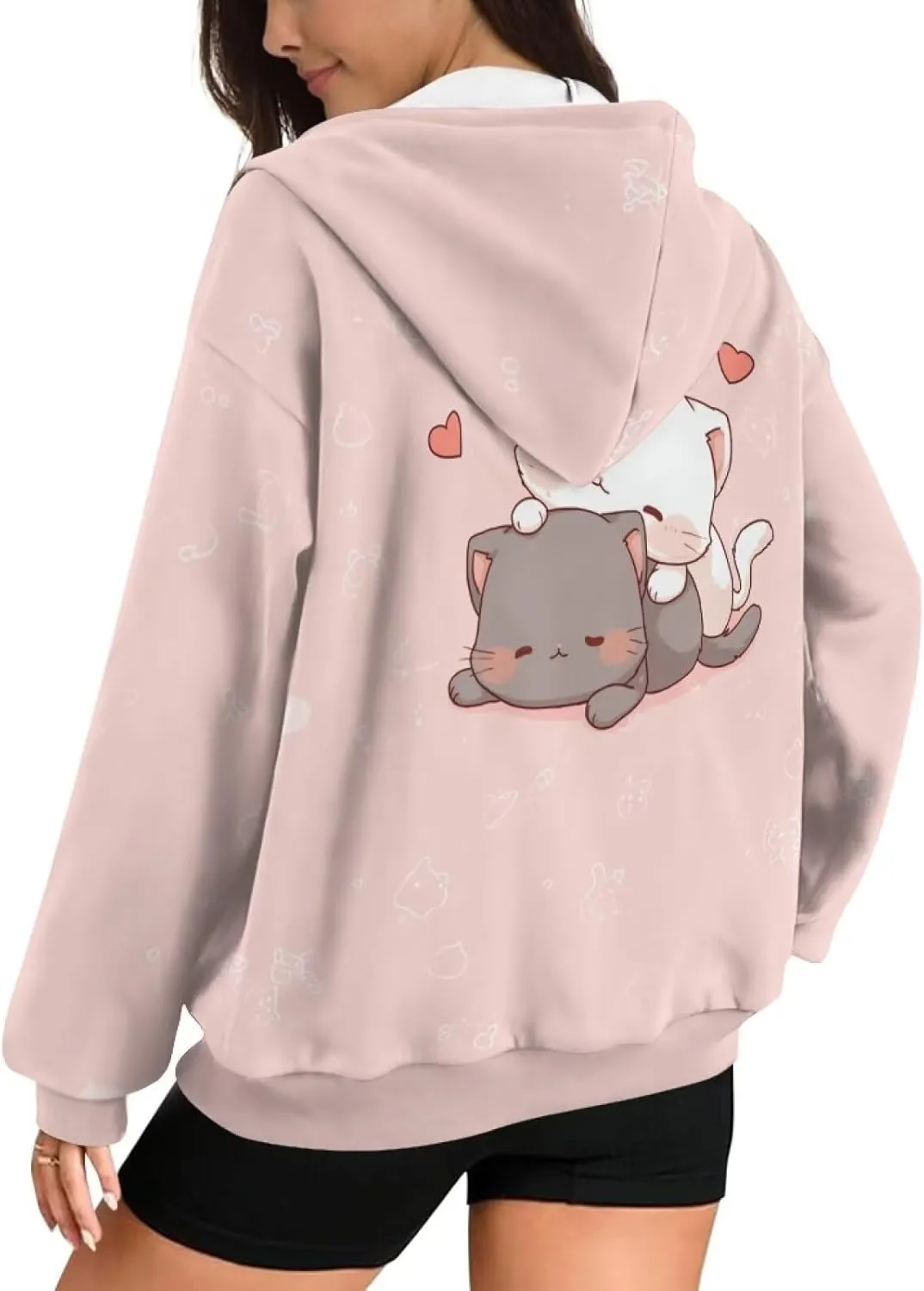 WELLFLYHOM Oversize Sweatshirt Womens Fashion Zip Up Hoodies Vintage Y2K Cardigan Jacket Hooded Sweater Shirts XS-4XL