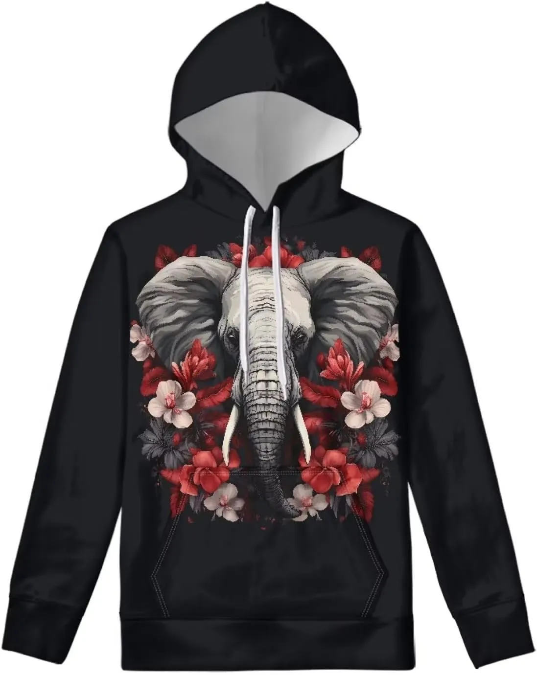 WELLFLYHOM Womens Cute Animal Print Hoodie Sweatshirt Drawstring Long Sleeve Pullover Tops with Pocket