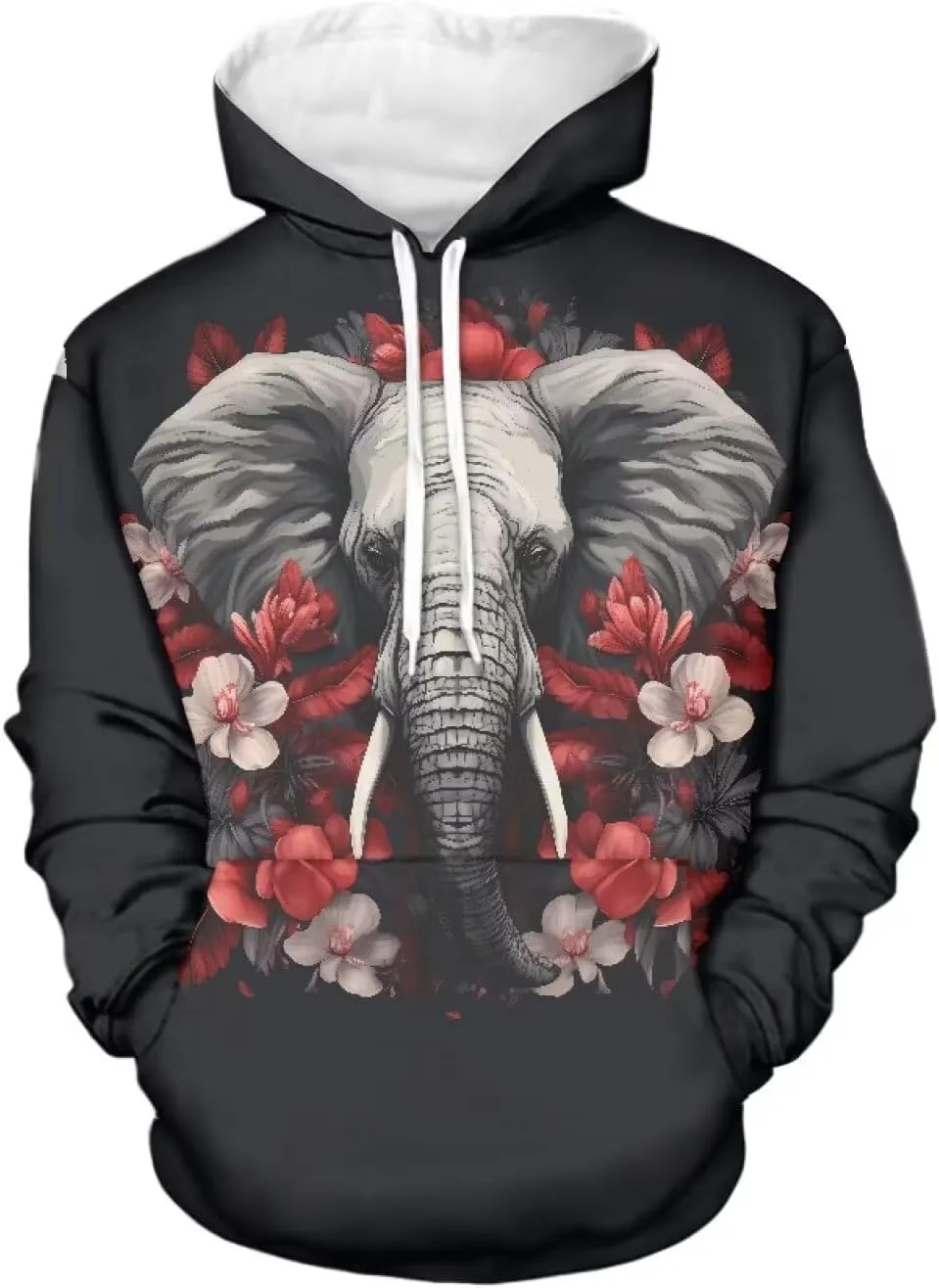 WELLFLYHOM Womens Cute Animal Print Hoodie Sweatshirt Drawstring Long Sleeve Pullover Tops with Pocket