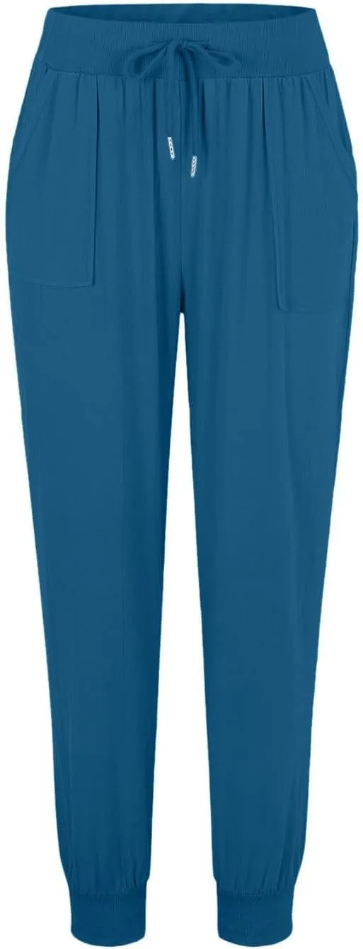 Wide Leg Linen Pants for Women High Waist Casual Loose Fit Summer Lightweight Jogger Palazzo Trouser with Pockets