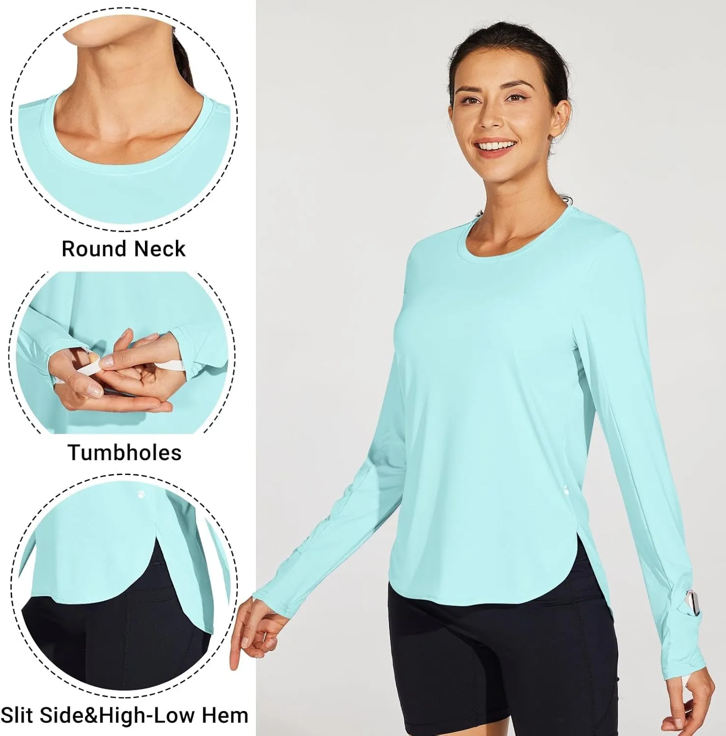 Willit Women's Sun Shirts UPF 50  SPF Long Sleeve Hiking Lightweight Quick Dry UV Protection Outdoor