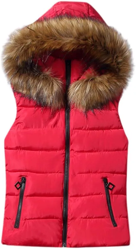 Winter Thicken Puffer Coat Women Short Outerwear Cotton-Padded Jackets Pocket Faux Hooded Vest Coats Colorful T Shirt Women