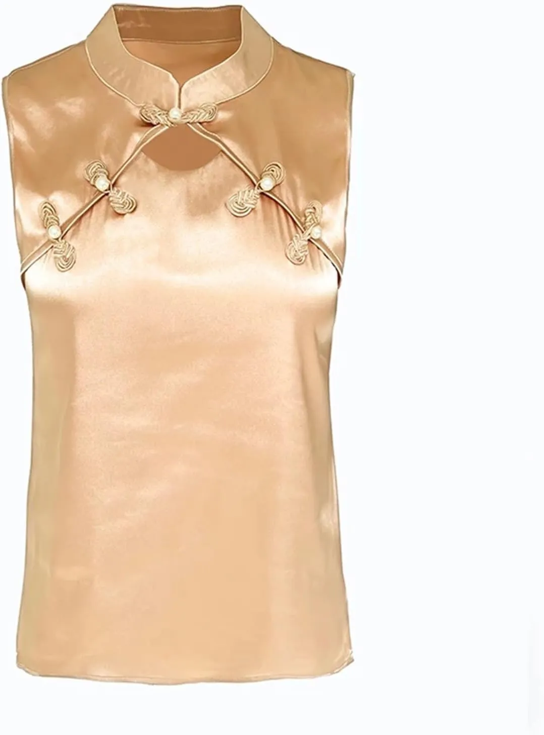 Women Camisole Vest Korean Fashion Silk Satin Tank Tops Sleeveless Hollow Out Shirt