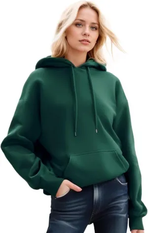 Women Hoodies Long Sleeve Pockets Hooded Sweater Solid Drawstring Pullover Fashion Sweatshirts Tops