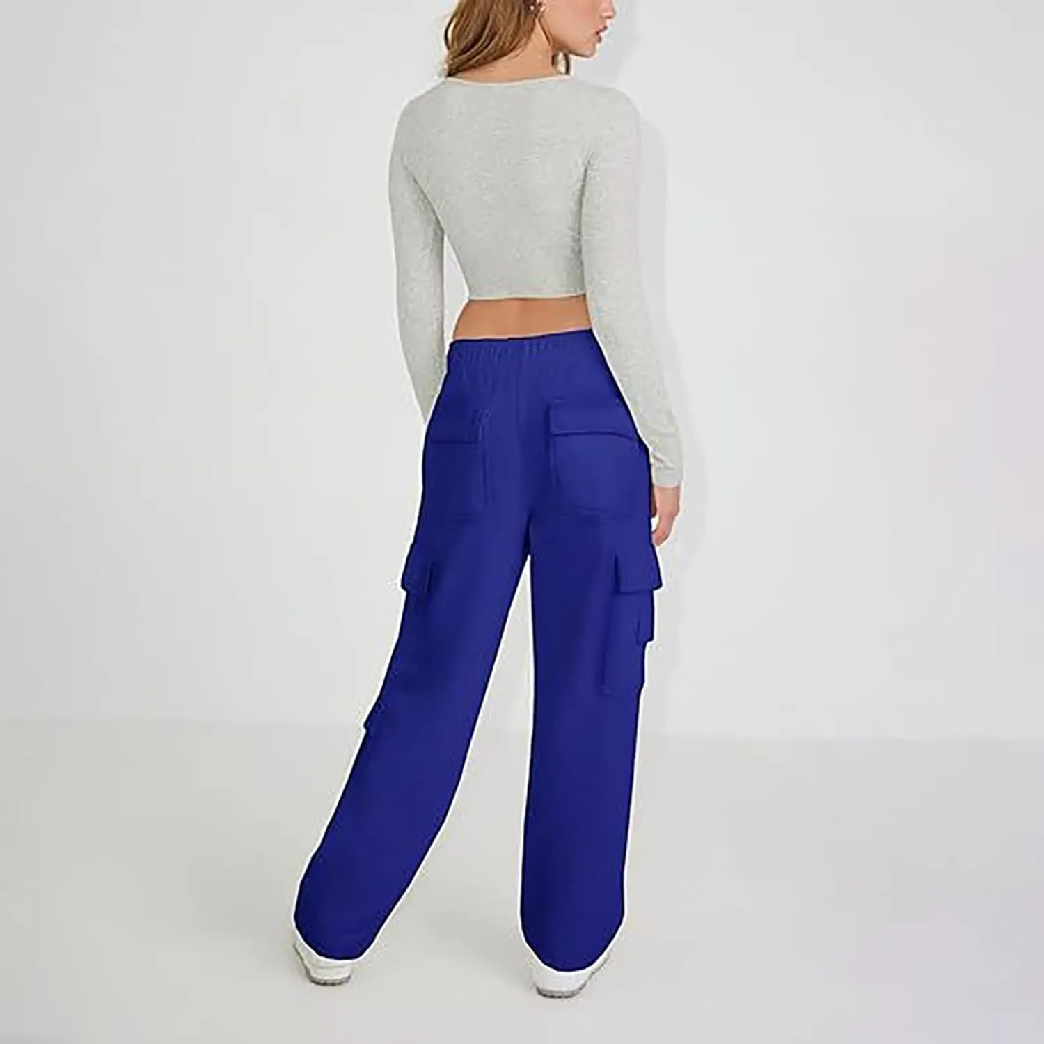 Womens Cargo Sweatpants High Waisted Drawstring Baggy Joggers Pants Straight Leg Casual Track Pant Trousers 2025