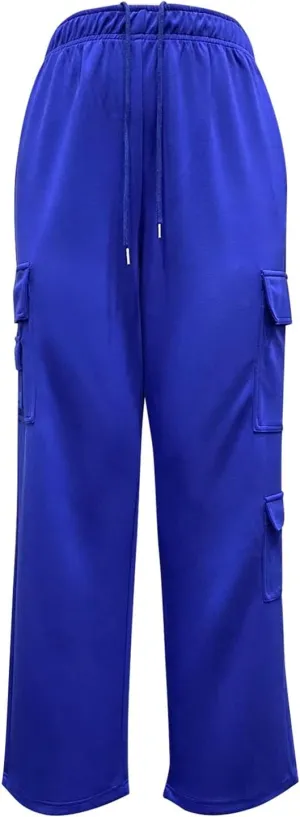 Womens Cargo Sweatpants High Waisted Drawstring Baggy Joggers Pants Straight Leg Casual Track Pant Trousers 2025