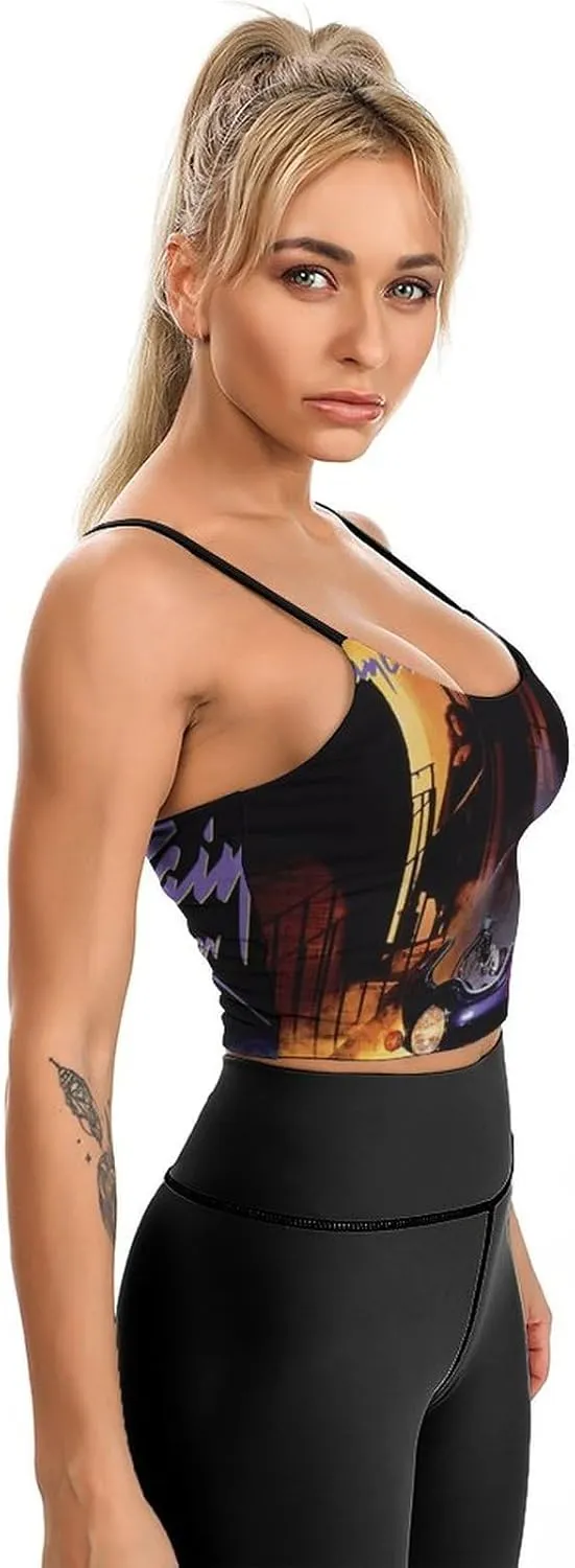 Women's Double Lined Tank Tops Crew Neck Sleeveless Spaghetti Straps Camisole Awesome Fans