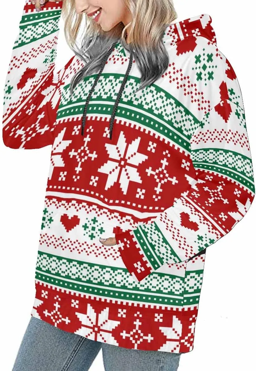 Womens Fall Fashion 2024 Merry Christmas Doodle Womens Hoodies Oversized Sweatshirts Pullover Long Sleeve Clothes