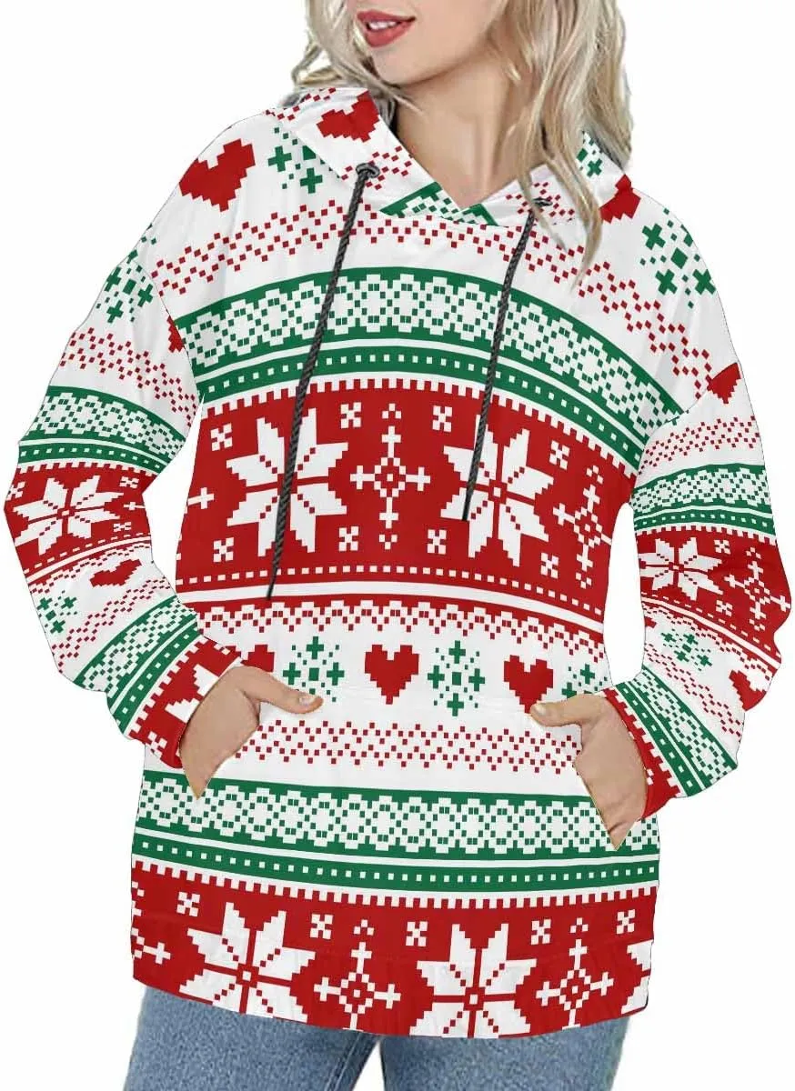 Womens Fall Fashion 2024 Merry Christmas Doodle Womens Hoodies Oversized Sweatshirts Pullover Long Sleeve Clothes