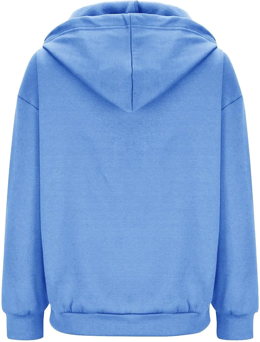 Women's Full Zip Up Lightweight Oversized Hoodie Long Sleeve Hooded Sweatshirts Jacket Coat with Pockets