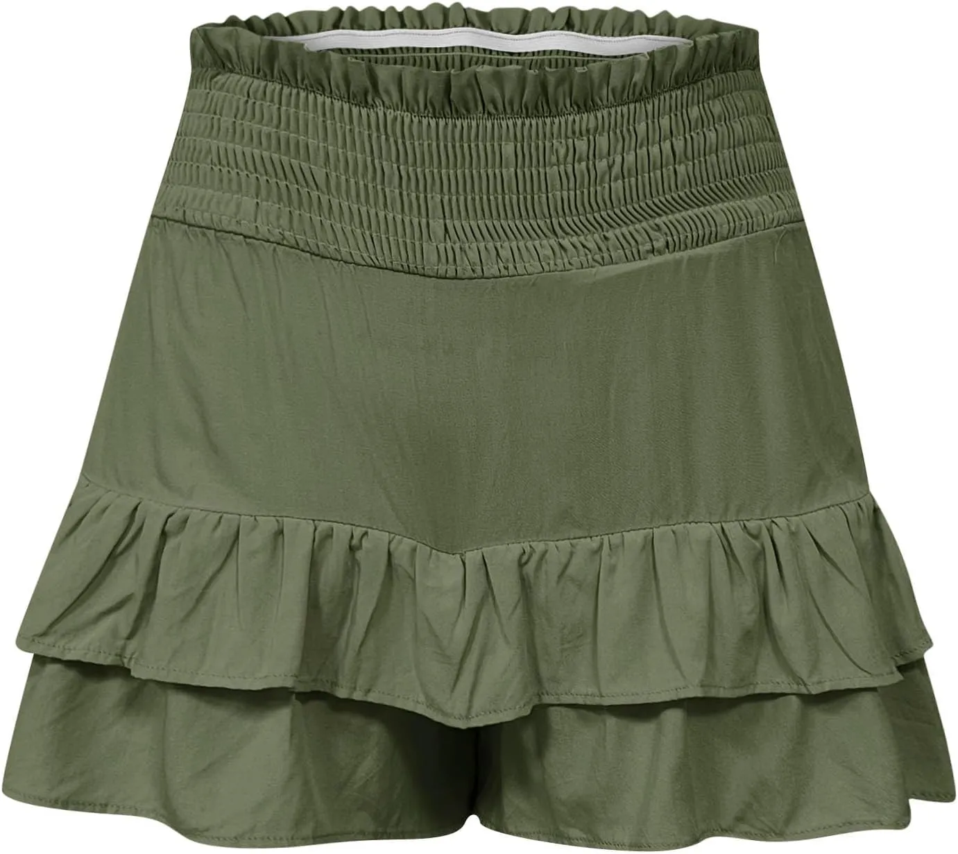 Women's High Waisted Pleated Skirts Boho Ruffle Tiered Shorts Beach Vacation Short Summer Comfy Flowy Skirt