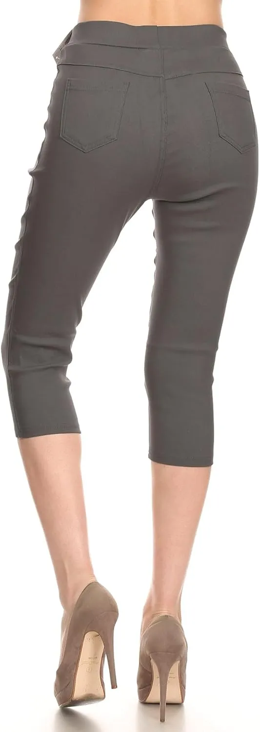 Women's Jeggings & Capris High Waist Pull-On Jean Style Stretch Skinny Capri Pants
