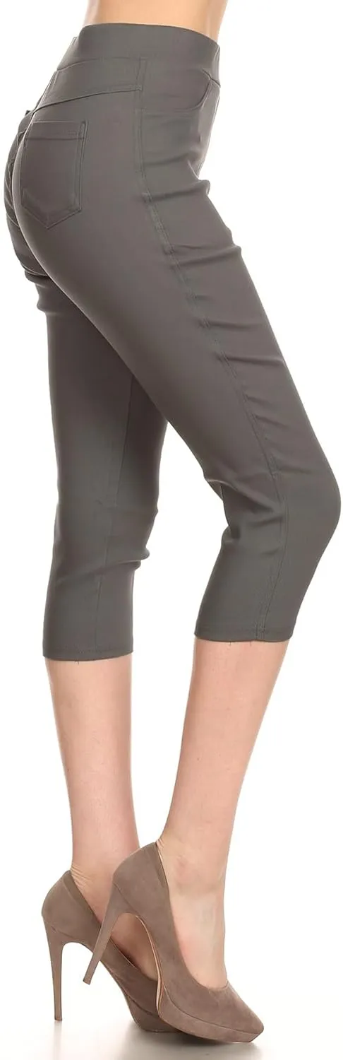 Women's Jeggings & Capris High Waist Pull-On Jean Style Stretch Skinny Capri Pants