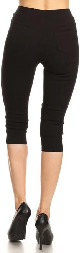 Women's Jeggings & Capris High Waist Pull-On Jean Style Stretch Skinny Capri Pants