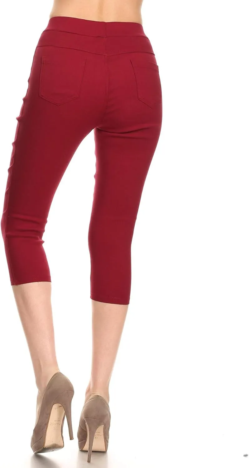 Women's Jeggings & Capris High Waist Pull-On Jean Style Stretch Skinny Capri Pants