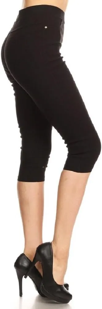 Women's Jeggings & Capris High Waist Pull-On Jean Style Stretch Skinny Capri Pants