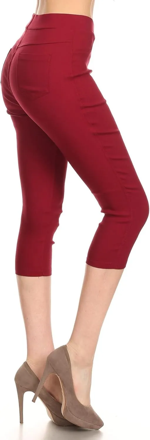 Women's Jeggings & Capris High Waist Pull-On Jean Style Stretch Skinny Capri Pants