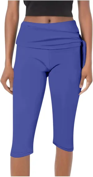 Women's Knee Length Capri Leggings High Waisted Exercise Summer Yoga Workout Capris Pants Casual Cropped Trousers