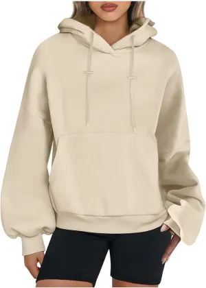 Womens Oversized Hoodies Tops Loose Fit Fleece Sweatshirts 2024 Fall Pullover Sweaters Teen Girls Clothes with Pocket