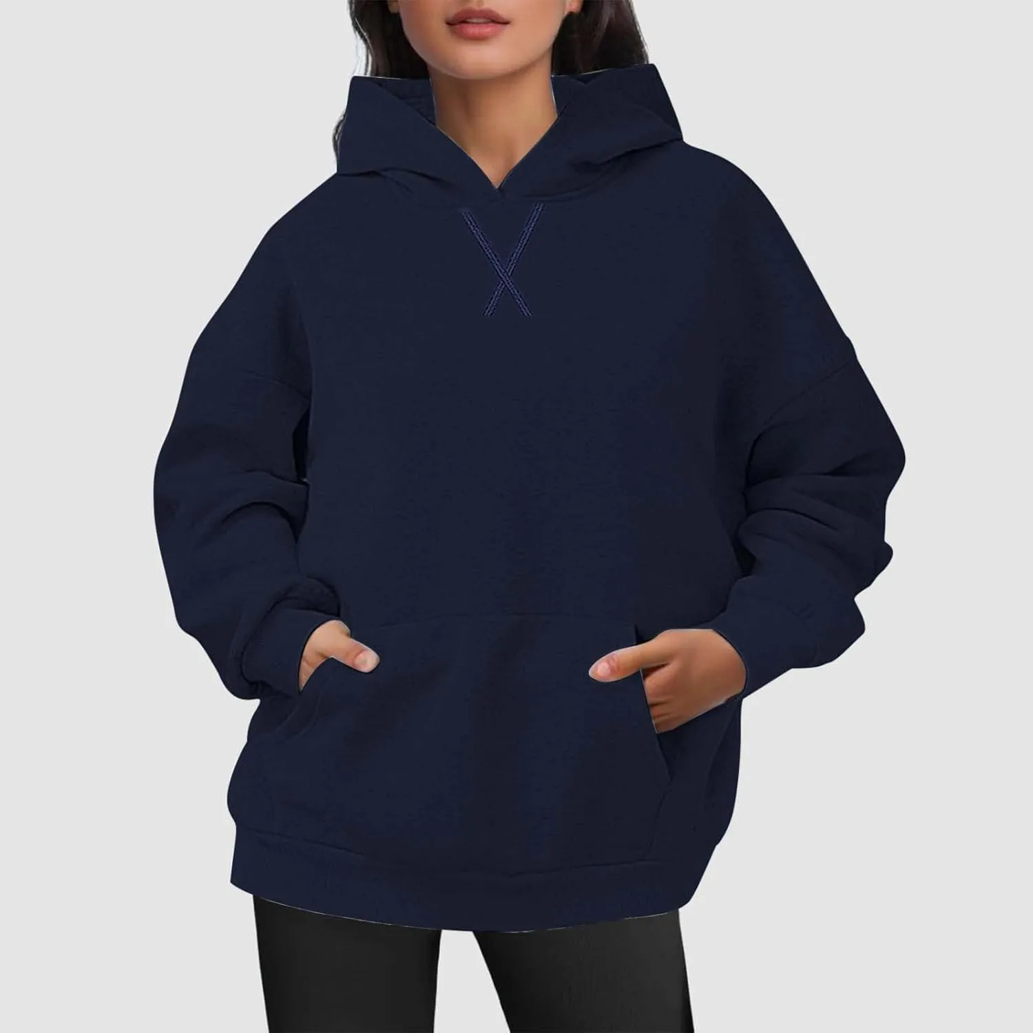 Womens Oversized Hoodies Trendy Preppy Sweatshirts Casual Pocket Drop Shoulder Pullover Sweater Fall Outfits