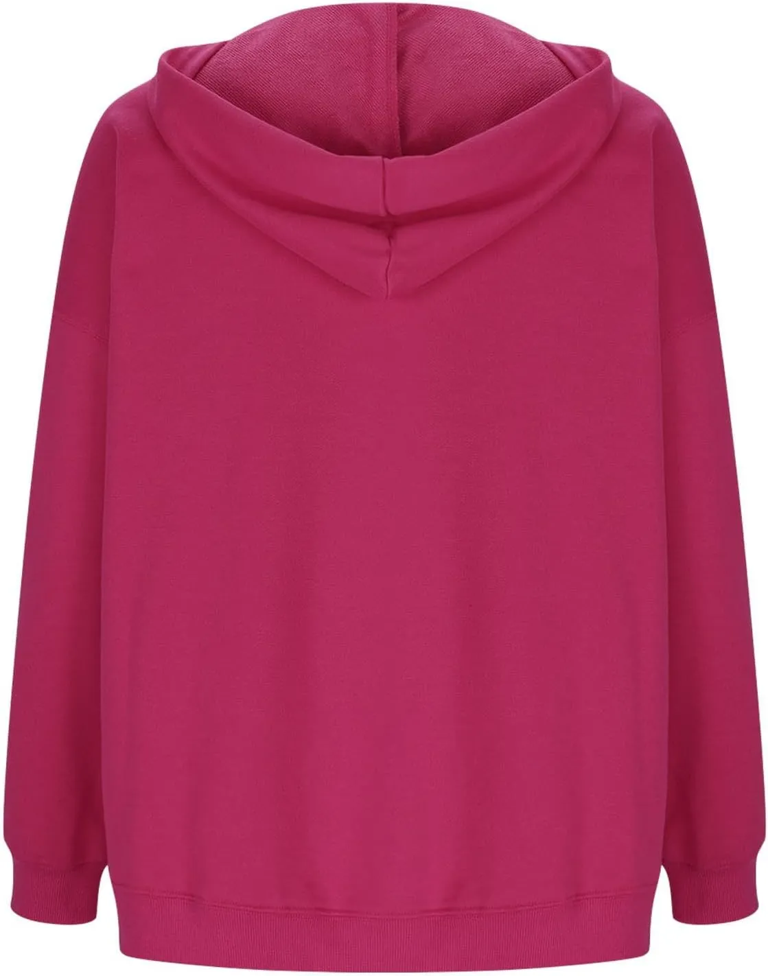 Womens Oversized Hoodies V Neck Sweatshirts Solid Long Sleeve Pullover Casual Fall Clothes 2024 Trendy Hooded Top