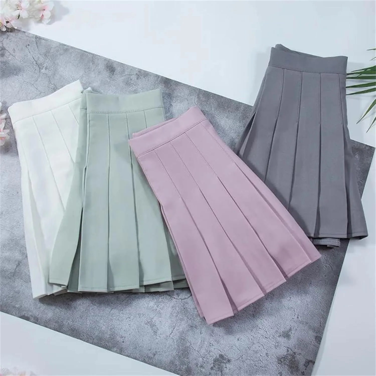 Women's Pleated Mini Skirt with Shorts  High Waist A-Line Tennis Skirt Summer Sport Casual Clothing