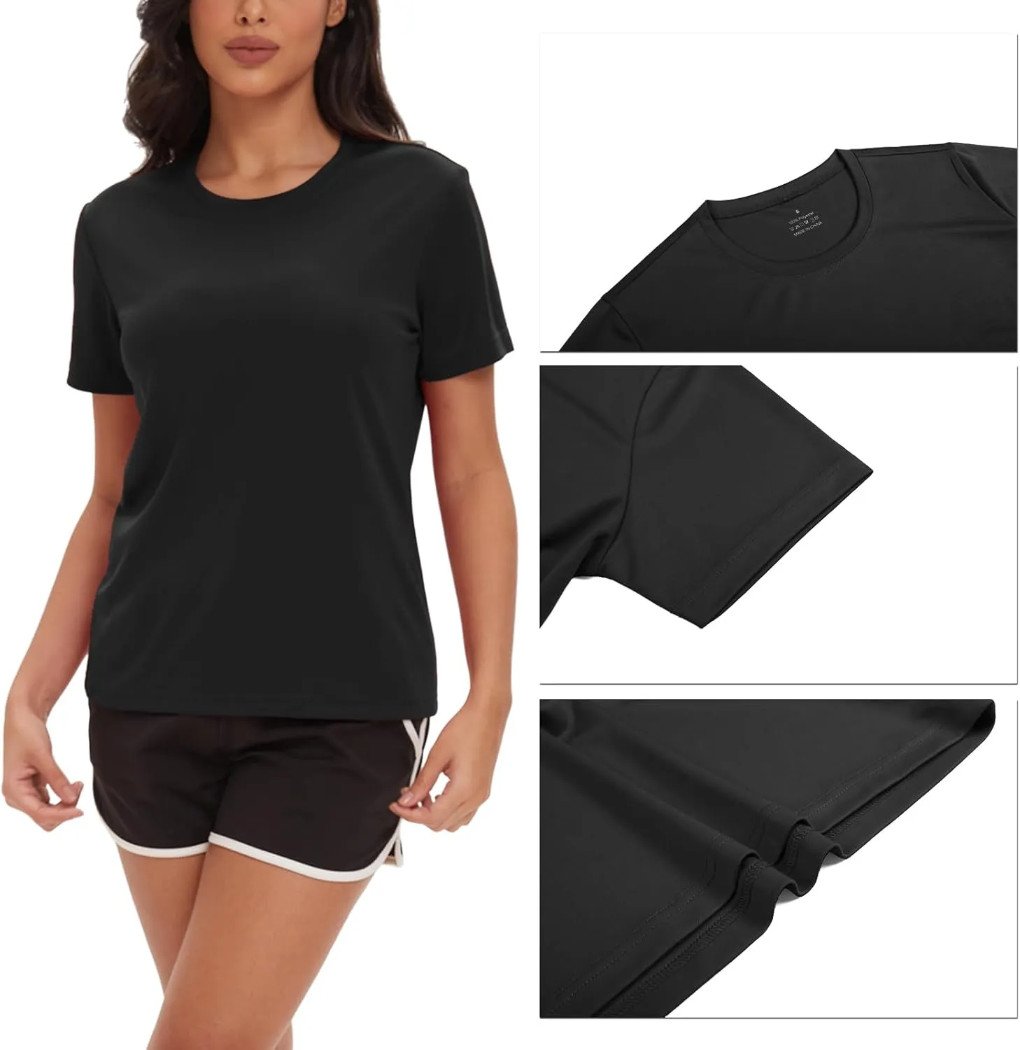Women's Short Sleeve Shirts Quick Dry T-Shrit UV Sun Protection Outdoor Running Hiking Workout Tops