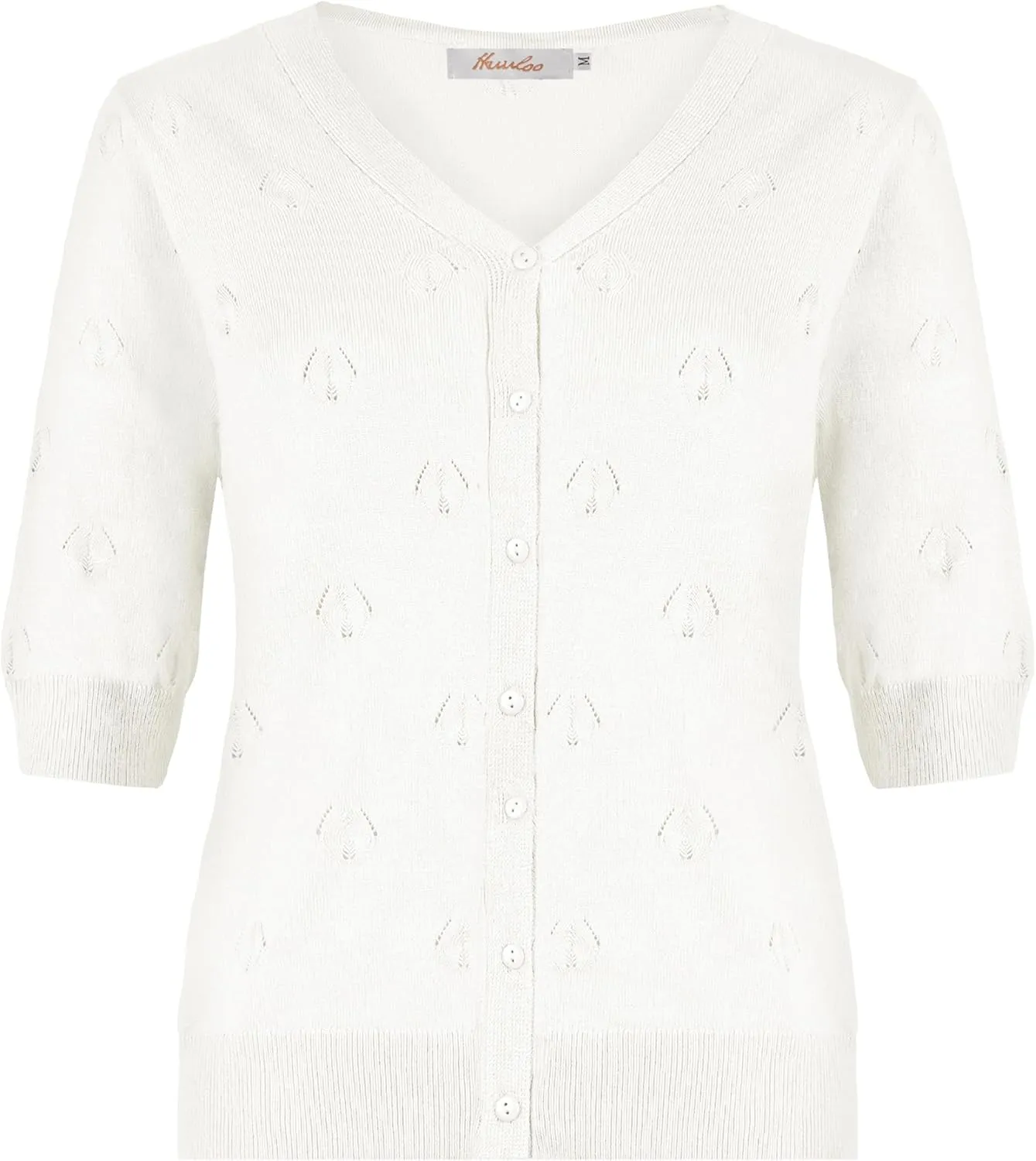 Women's Short Sleeve V Neck Shrugs Button Down Knit Cropped Cardigan Sweater Tops