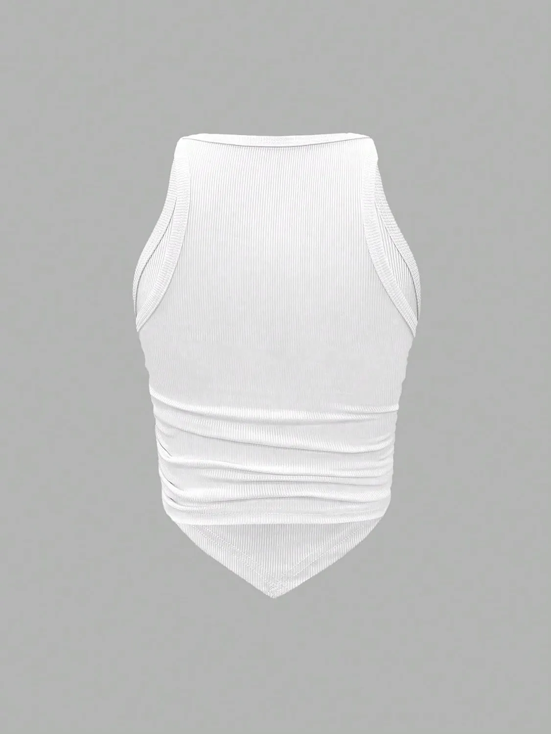 Womens Sleeveless Camisole Tank Tops Blouse Rib-Knit Regular Casual Asymmetrica Tank Top