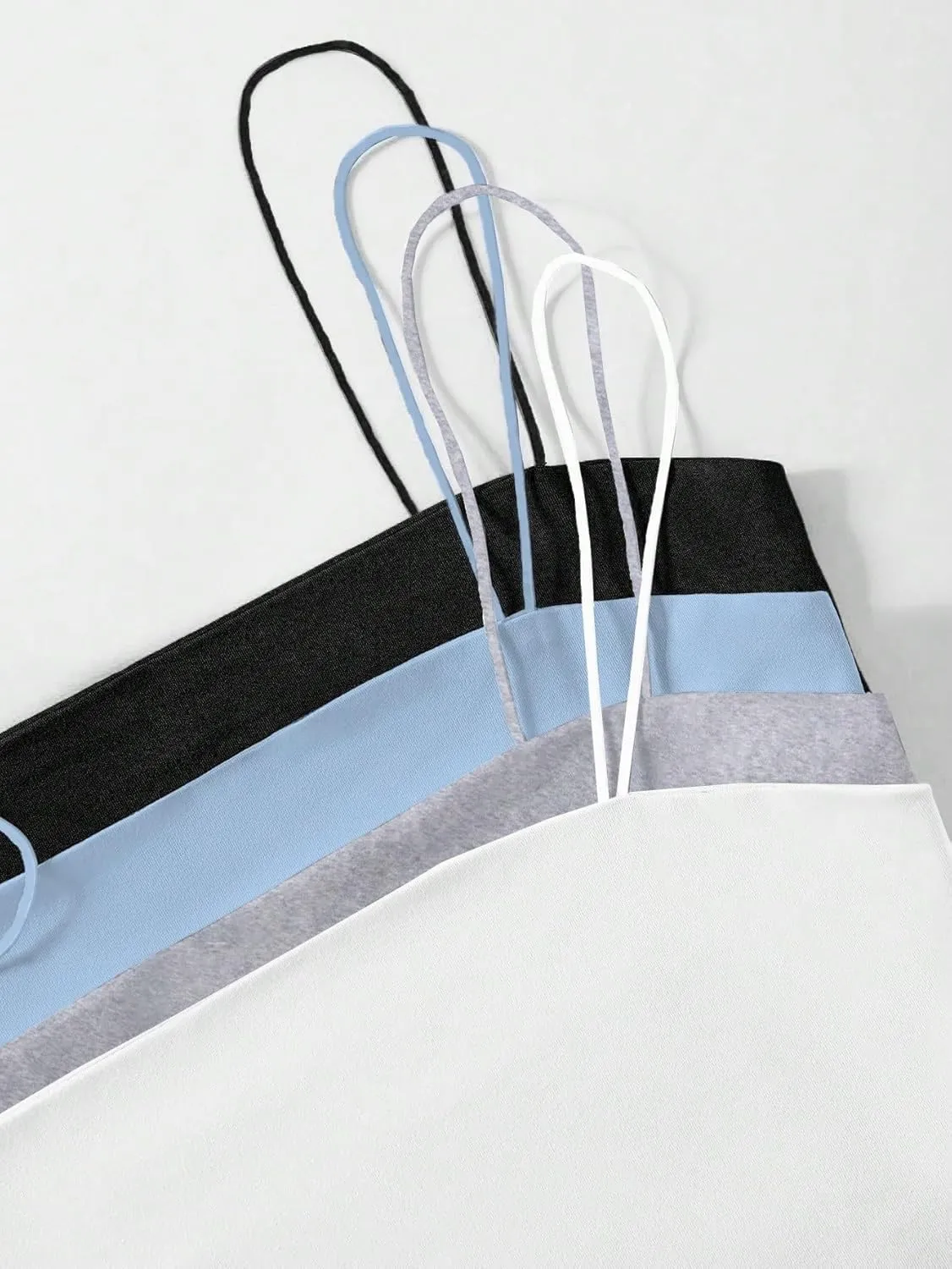 Womens Sleeveless Camisole Tank Tops Blouse Spaghetti Strap Solid Color Cropped Camisole Top