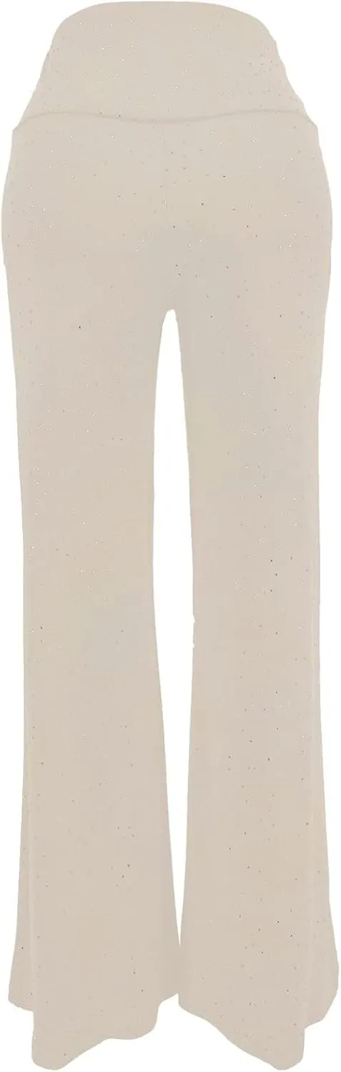 Women's Stretchy Wide Leg Yoga Pants Casual Comfy High Waist Palazzo Lounge Pants Loose Dance Trousers Comfy Slacks
