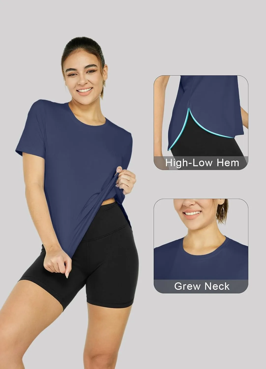 Women's Sun Protection Shirts UV SPF UPF 50  Short Sleeve Workout Tops Hiking Running Quick Dry