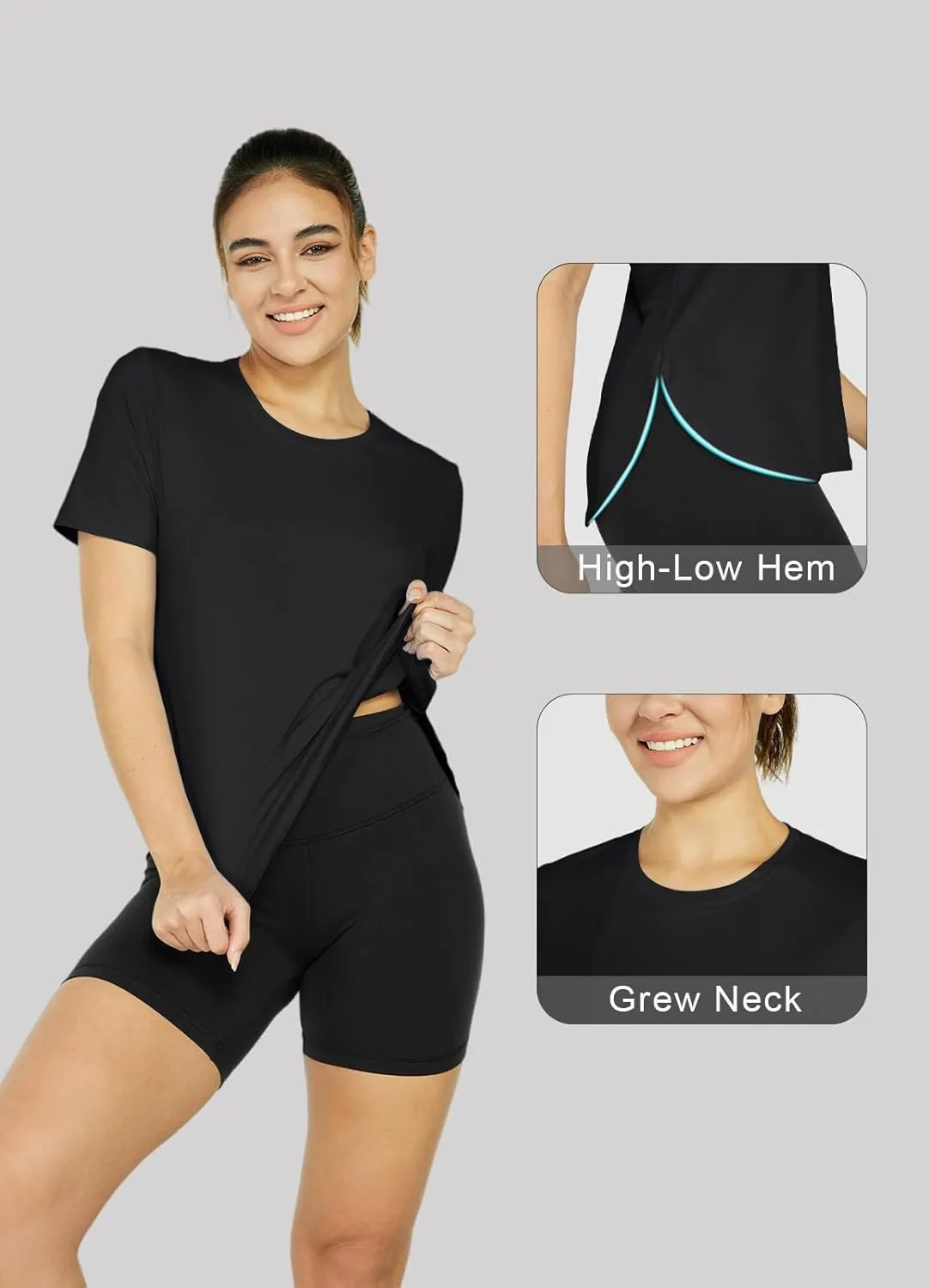 Women's Sun Protection Shirts UV SPF UPF 50  Short Sleeve Workout Tops Hiking Running Quick Dry