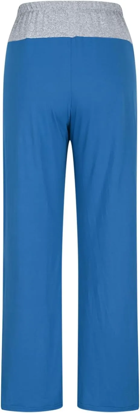 Women's Sweatpant Yoga Leggings Side Striped High Waist Stretch Comfy Jogger Gym Sport Workout Pants Trousers Slacks
