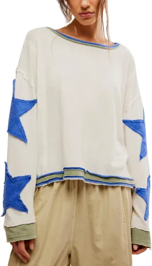 Y2k Oversized Sweatshirts Womens Long Sleeve Crewneck Cute Star Striped Graphic Hoodies Shirts Teens Girl Jacket